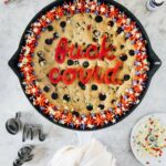 covid chocolate chip cookie cake