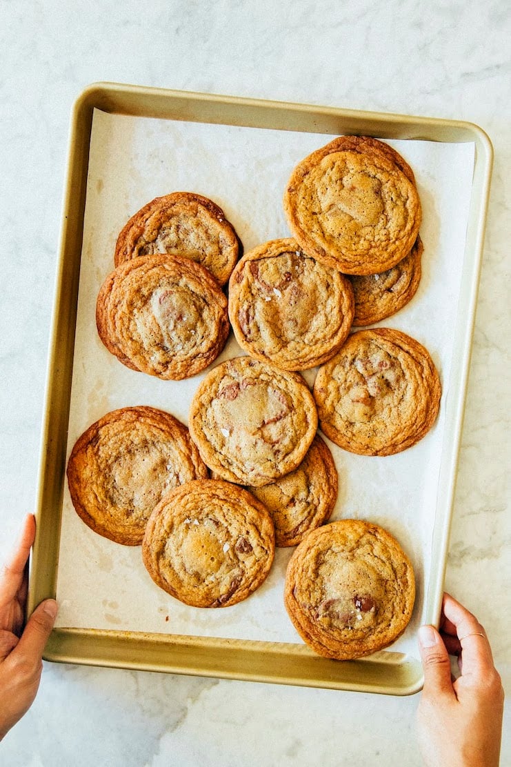 brown butter toffee chocolate chip cookies