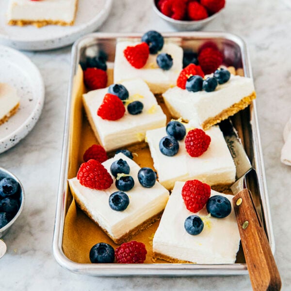 small batch no bake cheesecake bars
