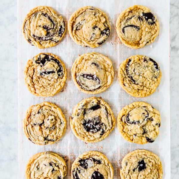 vegan tahini chocolate chip cookies