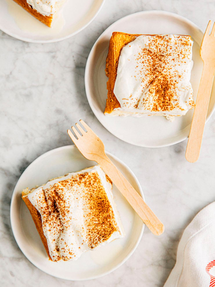 slices of baileys tres leches cake