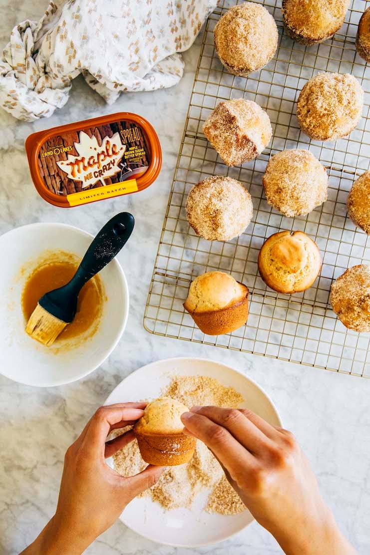 how to make maple brown sugar donut muffins