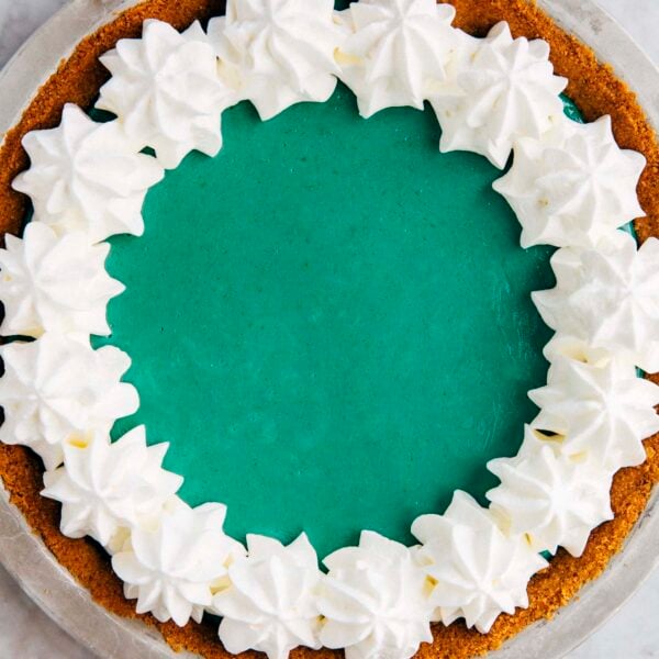 close up photo of homemade Mountain Dew Baja Blast pie