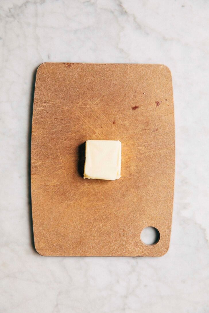 Photo of a 1.5-inch square of butter