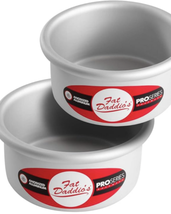 Fat Daddio's Anodized Aluminum Round Cake Pans, 2 Piece Set, 4 x 2 Inch