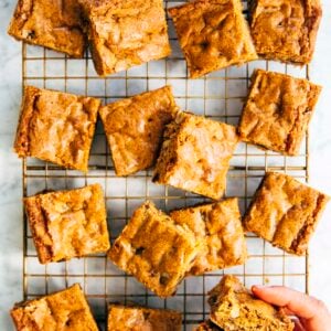 photo of food for the gods bars on a gold wire rack